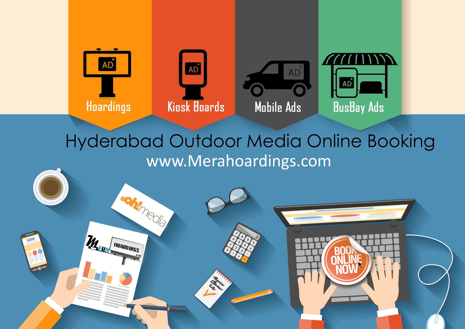 Media booking. Online ads. Online book advertising. Online booking ads. Online advertising Board.